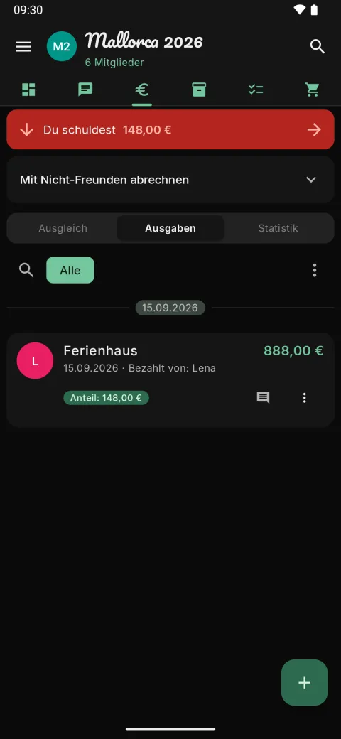 Kostenübersicht: wer schuldet wem wieviel